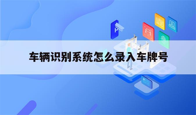 车辆识别系统怎么录入车牌号