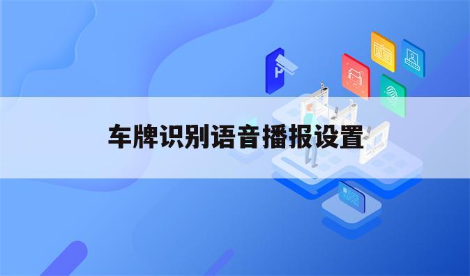 车牌识别语音播报设置