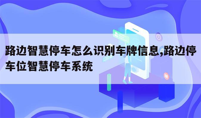 路边智慧停车怎么识别车牌信息,路边停车位智慧停车系统