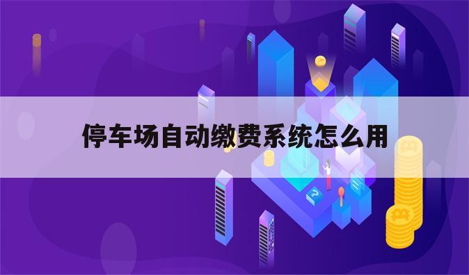 停车场自动缴费系统怎么用