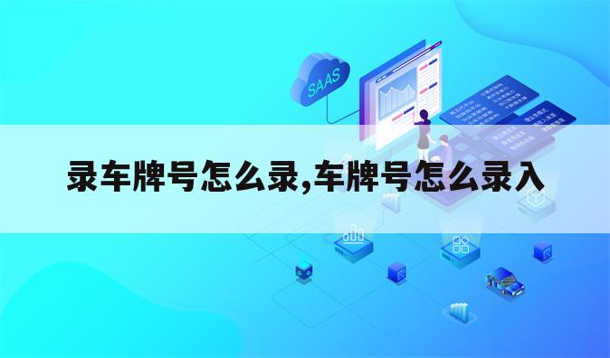 录车牌号怎么录,车牌号怎么录入