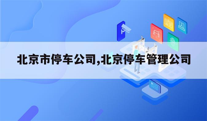 北京市停车公司,北京停车管理公司