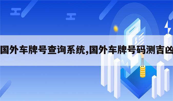 国外车牌号查询系统,国外车牌号码测吉凶