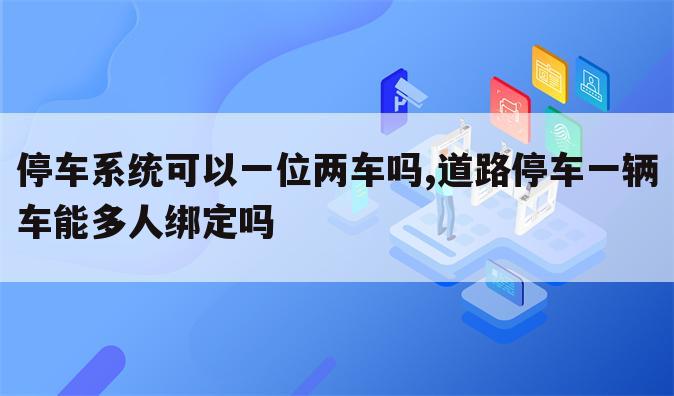 停车系统可以一位两车吗,道路停车一辆车能多人绑定吗