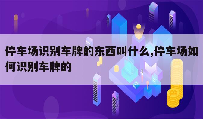 停车场识别车牌的东西叫什么,停车场如何识别车牌的