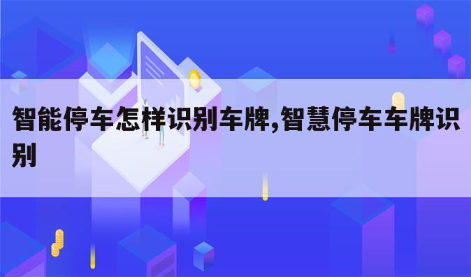 智能停车怎样识别车牌,智慧停车车牌识别