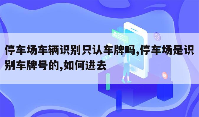 停车场车辆识别只认车牌吗,停车场是识别车牌号的,如何进去