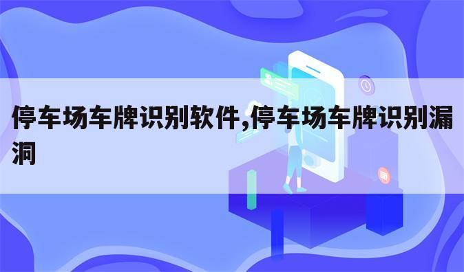 停车场车牌识别软件,停车场车牌识别漏洞