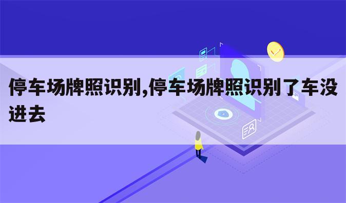 停车场牌照识别,停车场牌照识别了车没进去