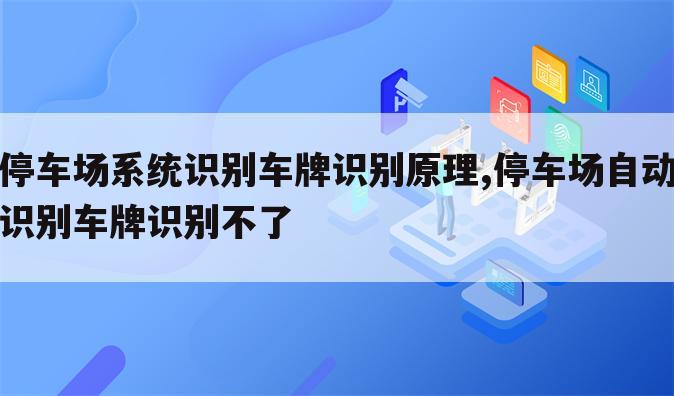 停车场系统识别车牌识别原理,停车场自动识别车牌识别不了