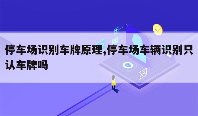 停车场识别车牌原理,停车场车辆识别只认车牌吗