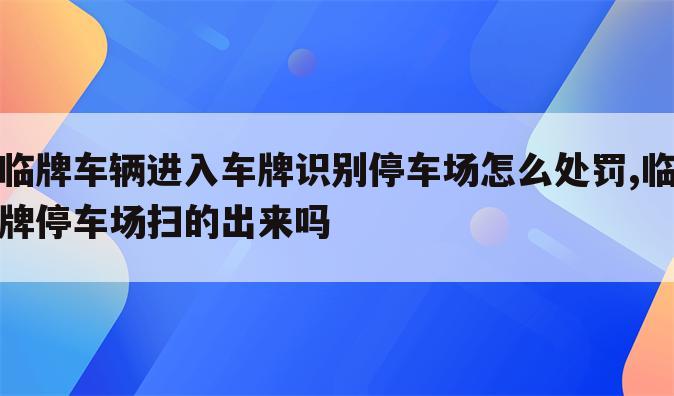 临牌车辆进入车牌识别停车场怎么处罚,临牌停车场扫的出来吗